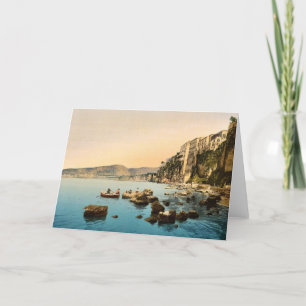 Tarjeta Sorrento a orillas del mar, Nápoles, Italia clásic