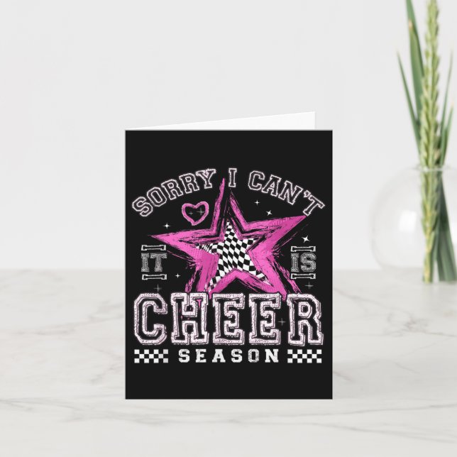 Tarjeta Sorry I Can't It's Cheer Season Cheerleader Checke (Anverso)