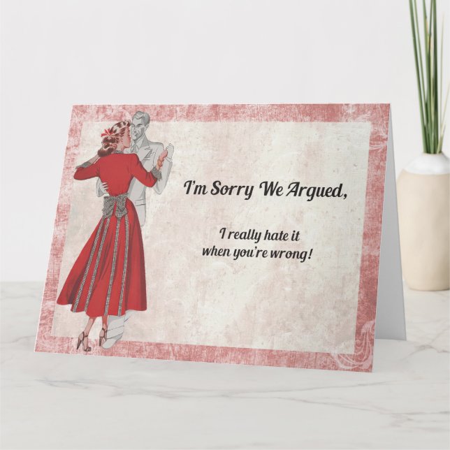 Tarjeta Sorry We Argued (Anverso)