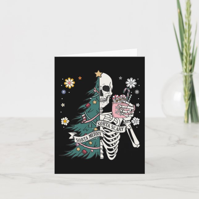 Tarjeta Sorta asustando a los alegres navidades sorta skel (Anverso)