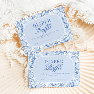 Tarjeta Sorteo de pañales con estampado floral de pájaros 