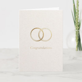 Tarjeta Sortijas de oro lisas felicitaciones día de la bod