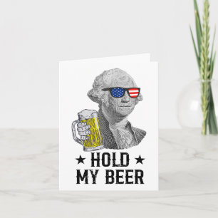 Tarjeta Sostén mi cerveza George Washington Patriot Funny