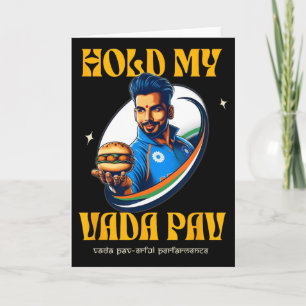 Tarjeta Sostén Mi Vada Pav Comida Desi India Humor Críquet