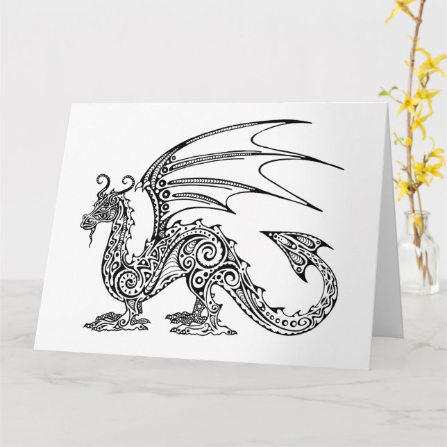 Tarjeta Soul of a Dragon Design (flor amarilla)