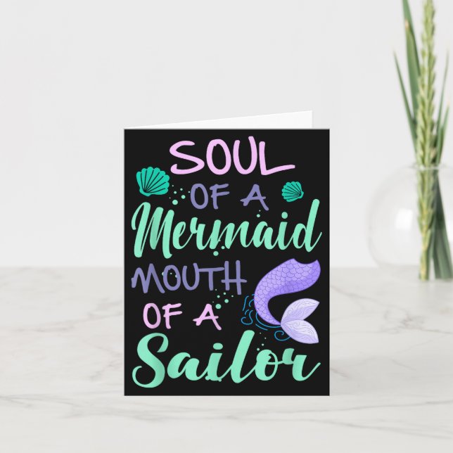 Tarjeta Soul Of A Marmaid Mouth Of A Sailor - Funny Mermai (Anverso)