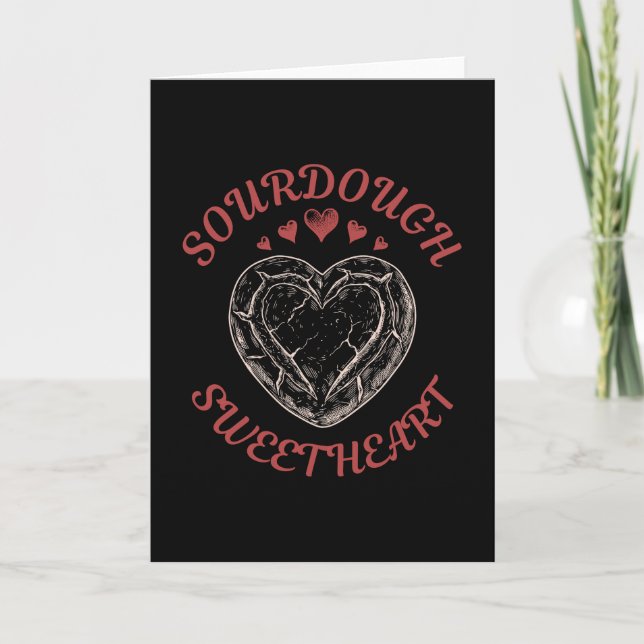 Tarjeta Sourdough Sweetheart – Funny Valentine Pun Gift (Anverso)