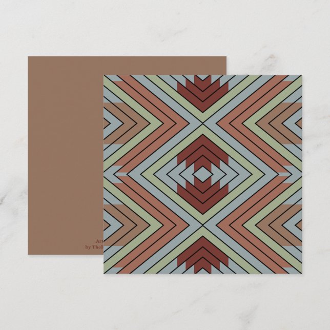 Tarjeta South West American Indian Style Patterned Art (Anverso / Reverso)