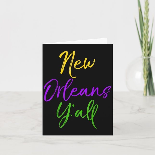 Tarjeta Southern Mardi Gras Quote Louisiana Gift New Orlea (Anverso)