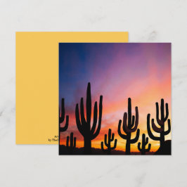 Tarjeta Southwestern Desert Landscape Cactus Sunrise Image