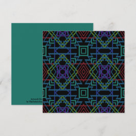 Tarjeta Southwestern Symmetrical Tiled Pattern Line Art