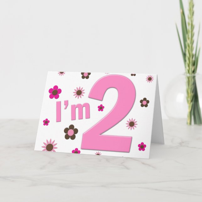 Tarjeta "Soy 2" Flores rosas y marrones (Anverso)
