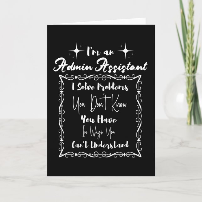 Tarjeta Soy asistente administrativo. Día de los Profesion (Anverso)