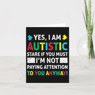 Tarjeta Soy autista diversión autismo aceptación de concie