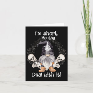 Tarjeta Soy Bajo Boca Deal Con Eso Cráneo Gnomo Halloween