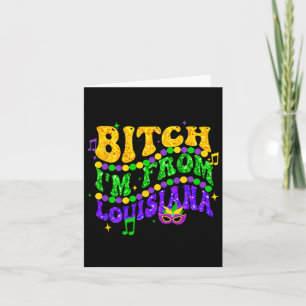 Tarjeta Soy de Luisiana Mardi Gras Fleur De Lis Fat Tue