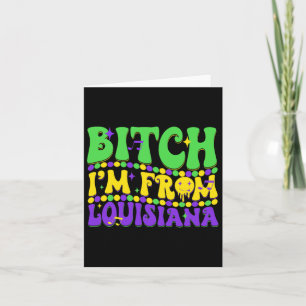 Tarjeta Soy de Luisiana Mardi Gras Fleur De Lis Fat Tue