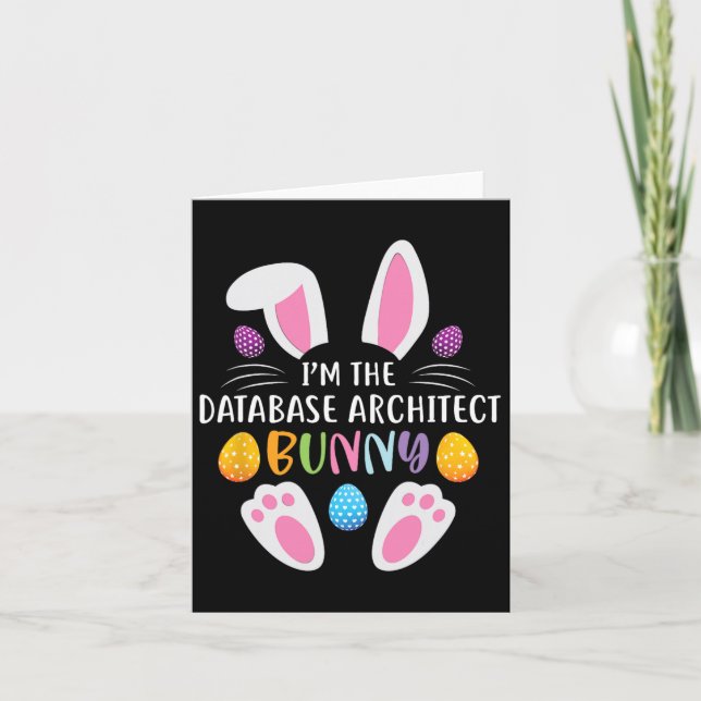 Tarjeta Soy el arquitecto de Databyse Bunny Funny Easter D (Anverso)