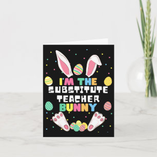 Tarjeta Soy el conejo divertido profesor sustituto Bunny P