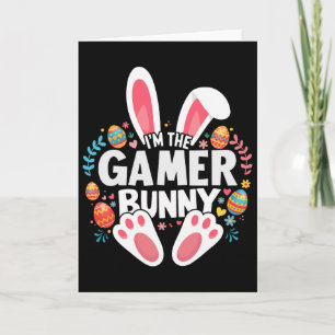 Tarjeta Soy El Conejo Gamer de Pascua Familiar Correspondi