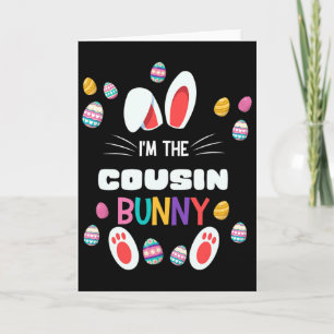 Tarjeta Soy el conejo primo Fiesta de Pascua familiar a ju