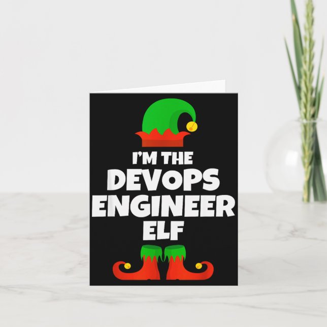 Tarjeta Soy el Devops Engineer Elfo Familia Pijama Navidad (Anverso)
