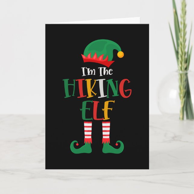 Tarjeta Soy El Elfo De Senderismo Navidad (Anverso)