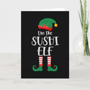 Tarjeta Soy El Elfo De Sushi Navidad Coincidente