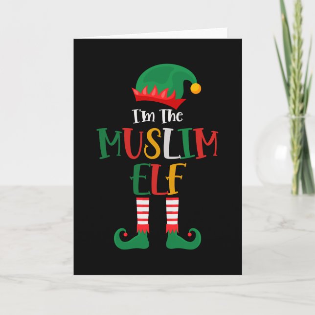 Tarjeta Soy El Elfo Musulmán Navideño (Anverso)