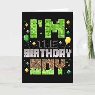 Tarjeta Soy el Fiesta de cumpleaños Gamer Pixel Boy Bir