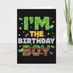 Tarjeta Soy el Fiesta de cumpleaños Pixel Gamer que coinci