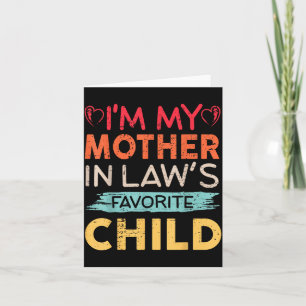 Tarjeta Soy el hijo favorito de mi suegra, divertido padre