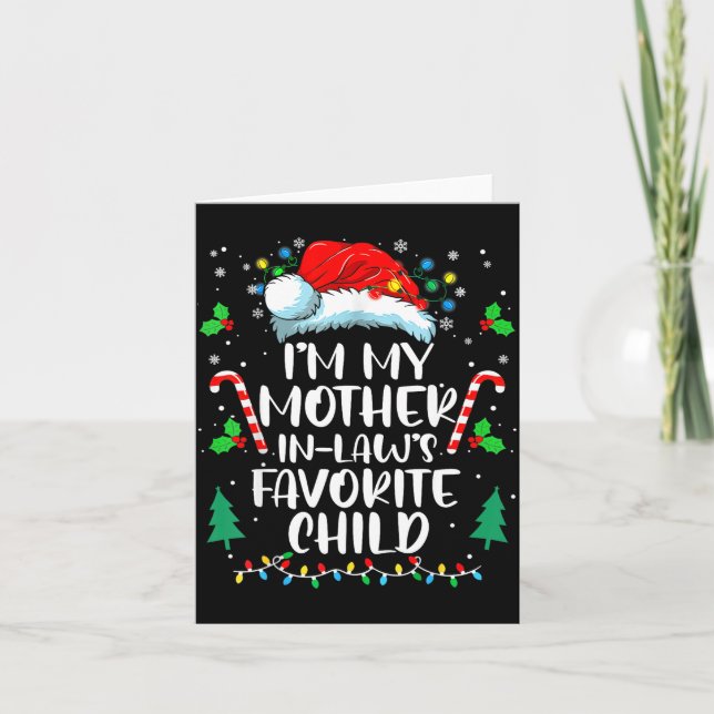 Tarjeta Soy el hijo favorito de mi suegra Funny Santa Mo (Anverso)