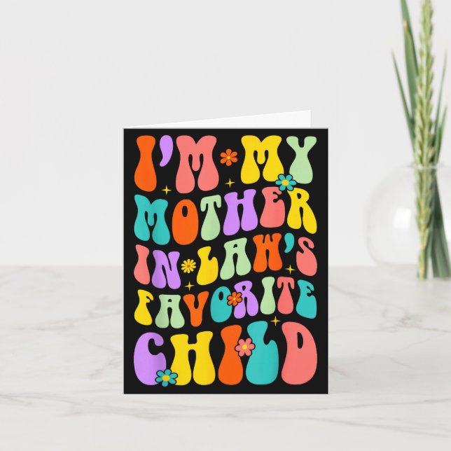 Tarjeta Soy el hijo favorito de mi suegra Humor familiar (Anverso)