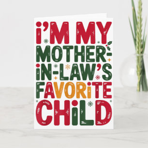 Tarjeta Soy el hijo favorito de mi suegra Santa Madres 
