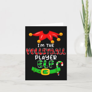 Tarjeta Soy el jugador de voleibol Elf Xmas disfraces Elf 