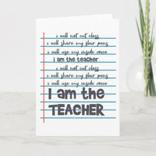 Tarjeta SOY EL MAESTRO Profesor Dice Enseñando Favorito