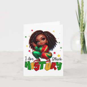 Tarjeta Soy el Mes de la Historia Negra Cute Melanin Afro 