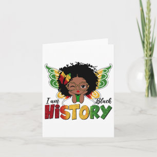 Tarjeta Soy el Mes de la Historia Negra Cute Melanin Afro