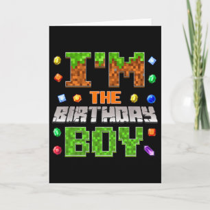 Tarjeta Soy El Niño Cumpleañero Videojugador De Pixeles Cu