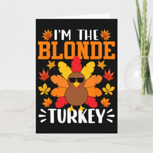 Tarjeta Soy El Pavo Rubio Divertido Otoño Día De Acción De
