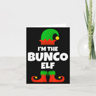 Tarjeta Soy el pijama familiar de elfo de Bunco Navidad di