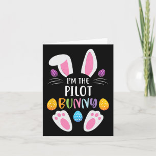 Tarjeta Soy el piloto conejo divertido del día de Pascua