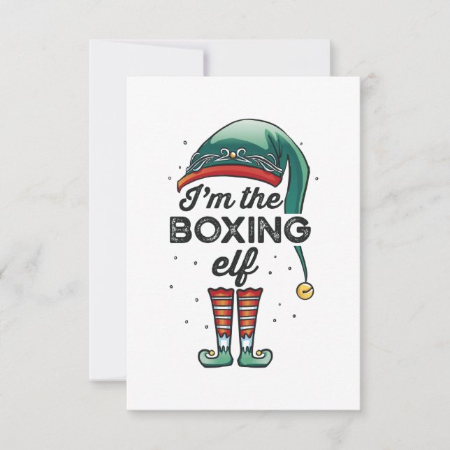 Tarjeta Soy el regalo de Navidades de boxeo Elf (Anverso)