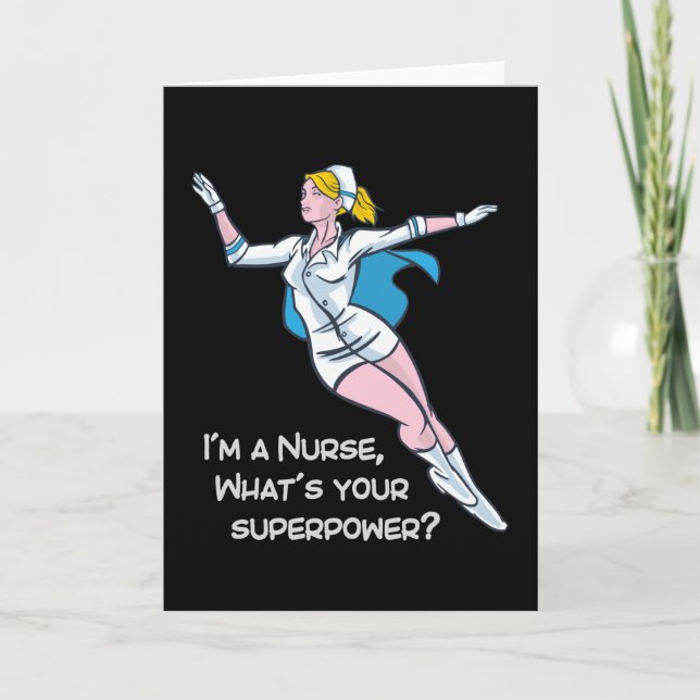 Tarjeta Soy enfermera, ¿cuál es tu superpoder? (Anverso)