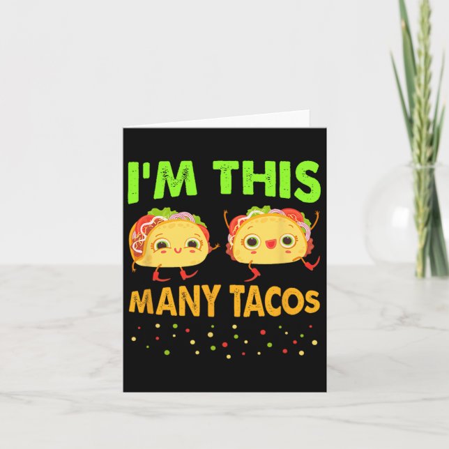 Tarjeta Soy este número de tacos segundo cumpleaños de Cin (Anverso)