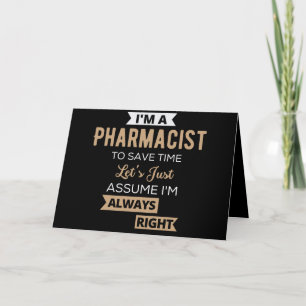 Tarjeta Soy farmacéutico para ahorrar tiempo, asumamos