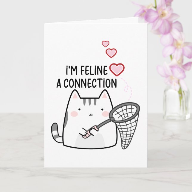 Tarjeta Soy feline un Día de San Valentín de conexión de c (Orquídea)