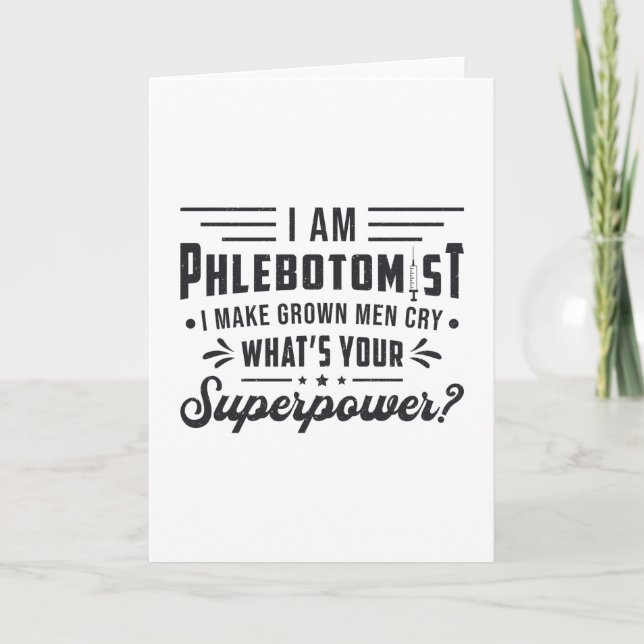 Tarjeta Soy Flebotomista Superpower Phlebotomy Gift (Anverso)
