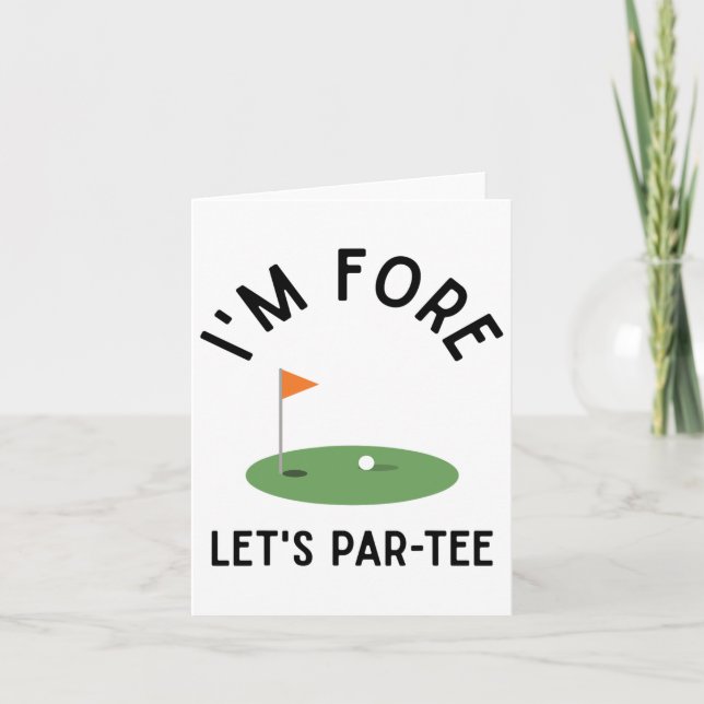 Tarjeta Soy Fore Let's Par Tee Funny Golf 4th Birthday Gol (Anverso)